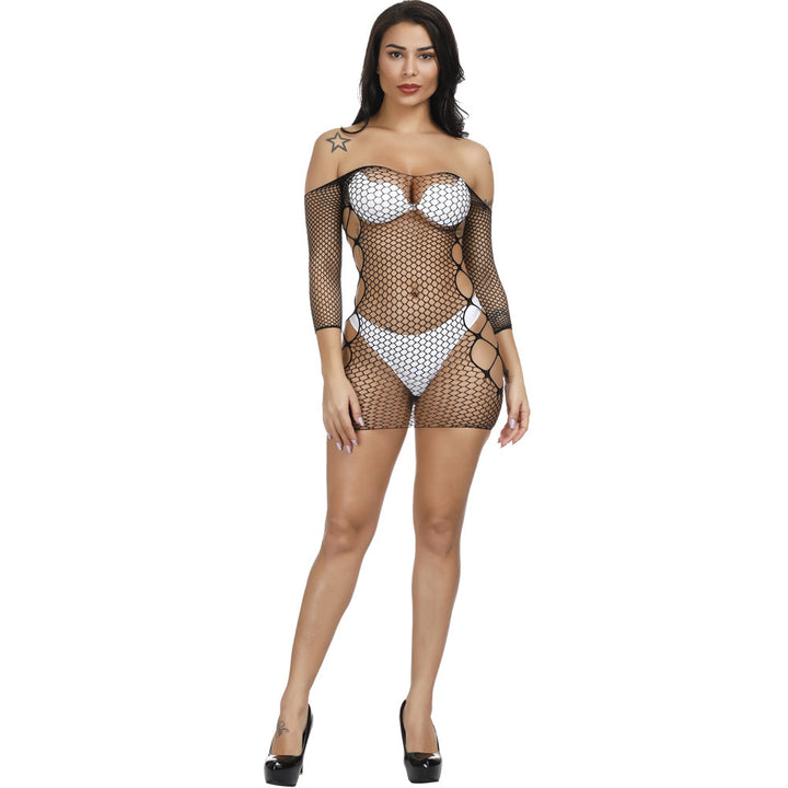 Cut-Out Fishnet Mini Dress