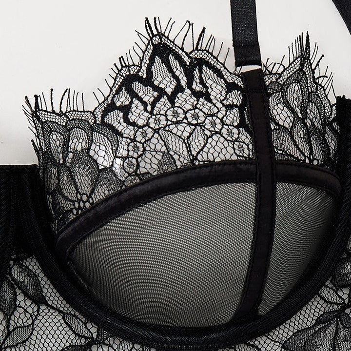 Eyelash Lace Underwire Bra & Thong Set