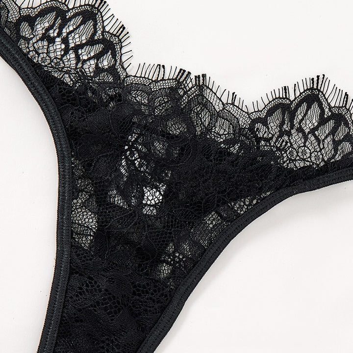Eyelash Lace Underwire Bra & Thong Set