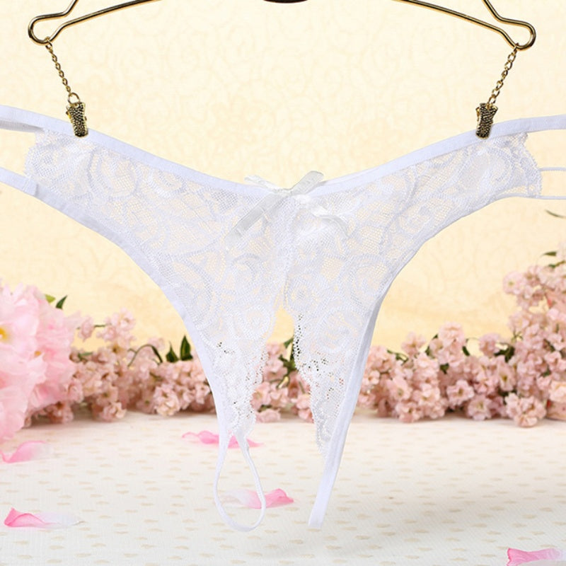 Open-Crotch Lace Thong