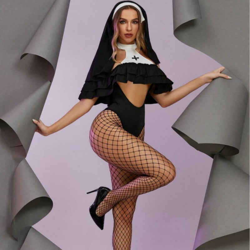 Sinful Nun Cosplay Teddy Set