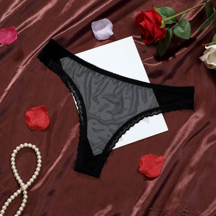Sheer Mesh Lace Thong