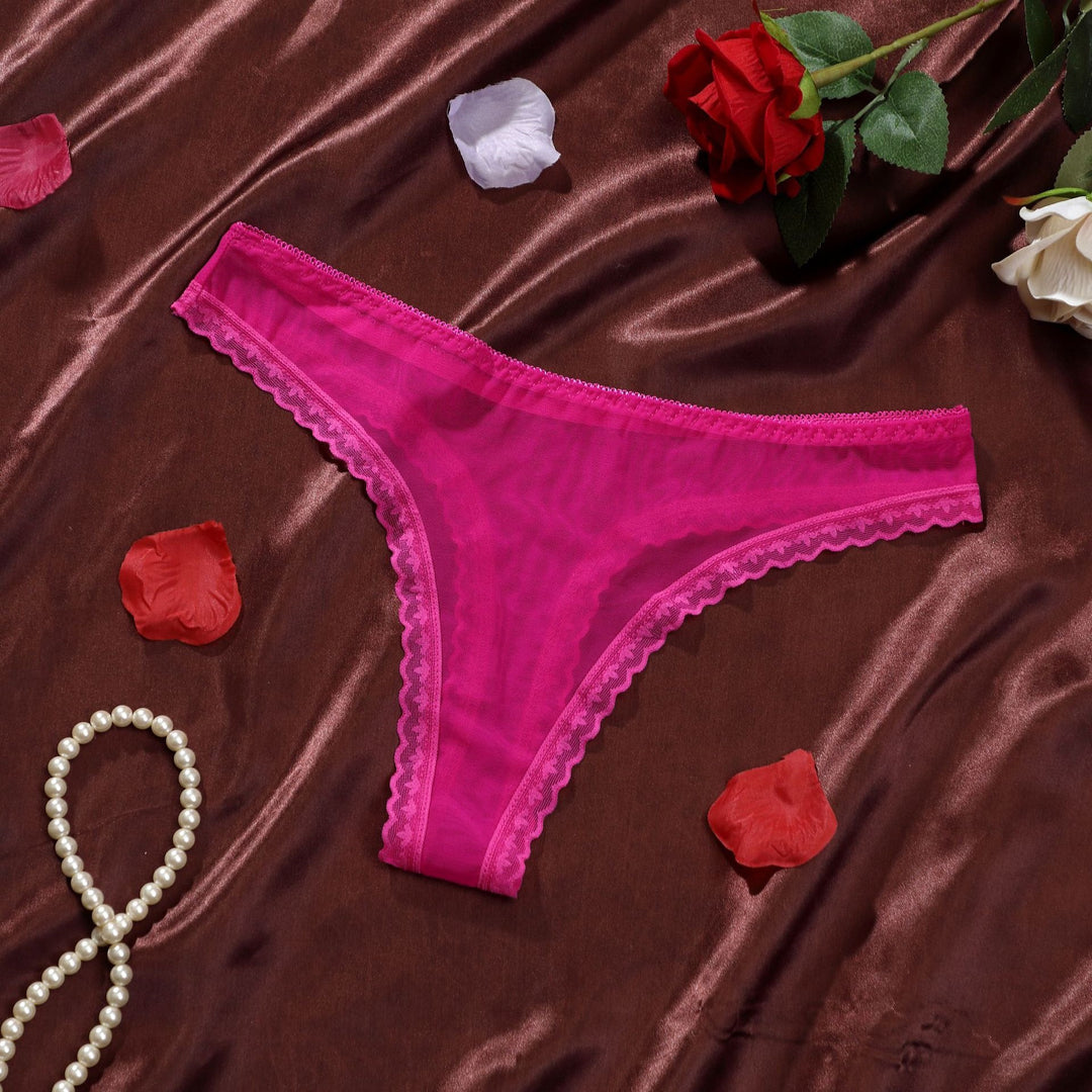 Sheer Mesh Lace Thong