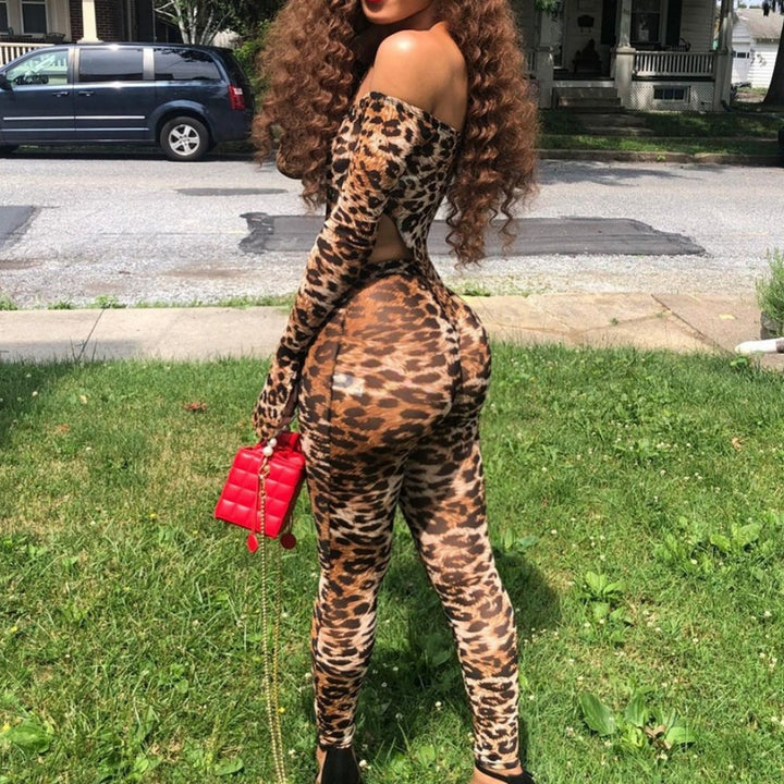 Leopard Print Bodysuit & Pants Set