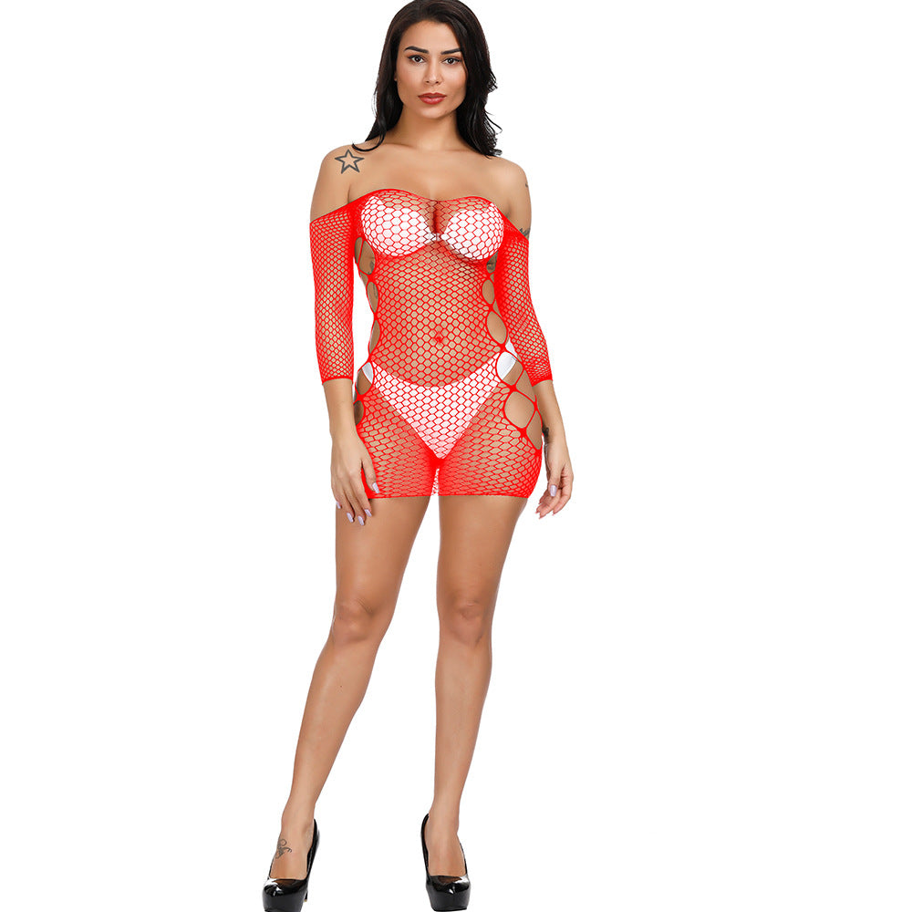 Cut-Out Fishnet Mini Dress