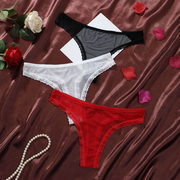 Sheer Mesh Lace Thong