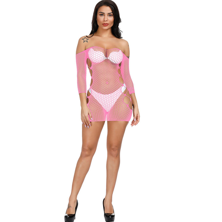 Cut-Out Fishnet Mini Dress