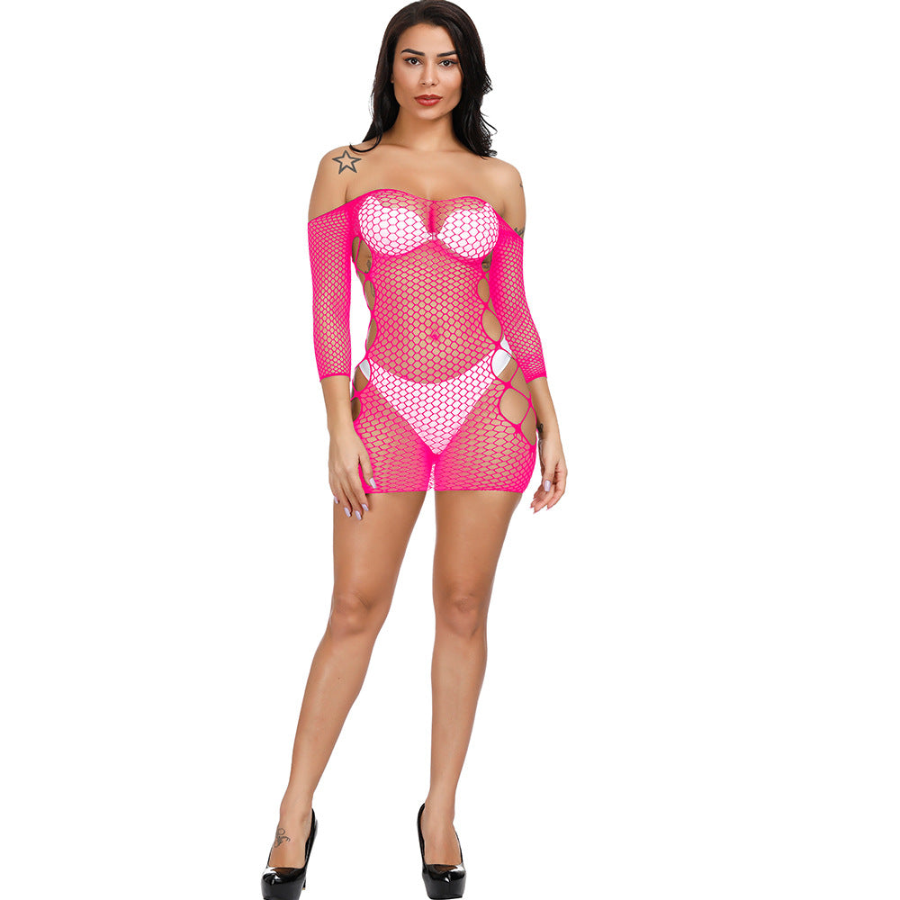 Cut-Out Fishnet Mini Dress