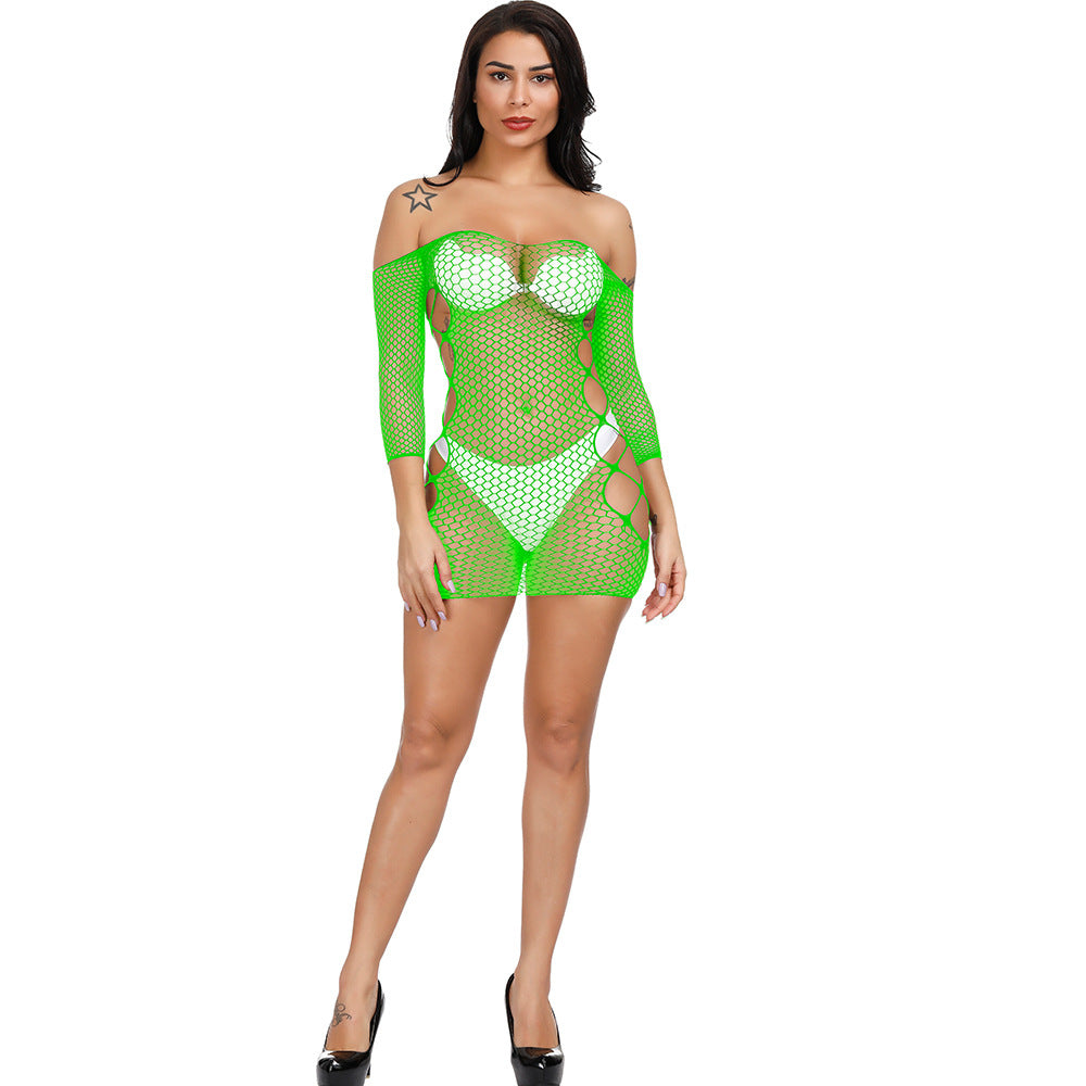 Cut-Out Fishnet Mini Dress